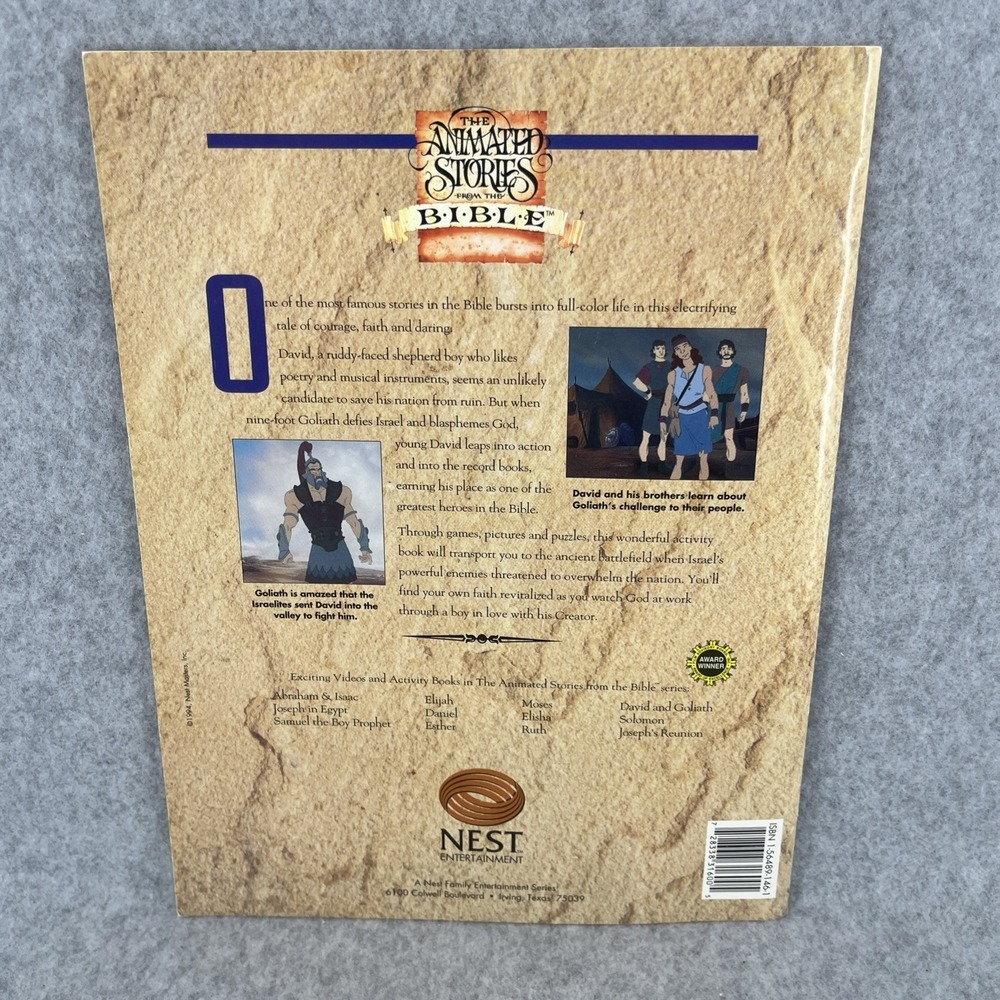 NEST Animated Bible Stories Activity Books Lot 6 Moses Esther David and Goliath - Picture 8 of 16